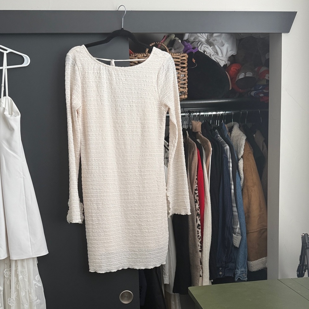 Wild Fable Cream Long Sleeve Dress